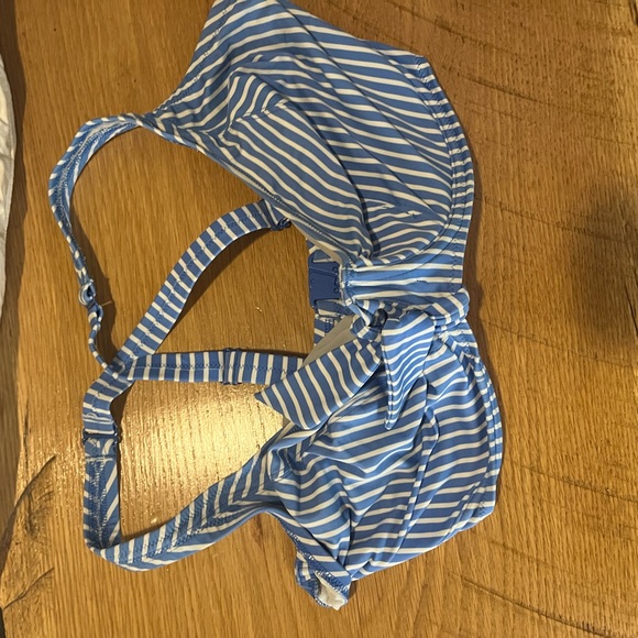 Freya Underwire Racerback Bikini Striped size 34k and matching bottom size L - Picture 2 of 7